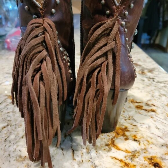 OLD GRINGO Donna Vegas Women's Western Ankle Boots - Brown and Snake Print 8 - Picture 7 of 10